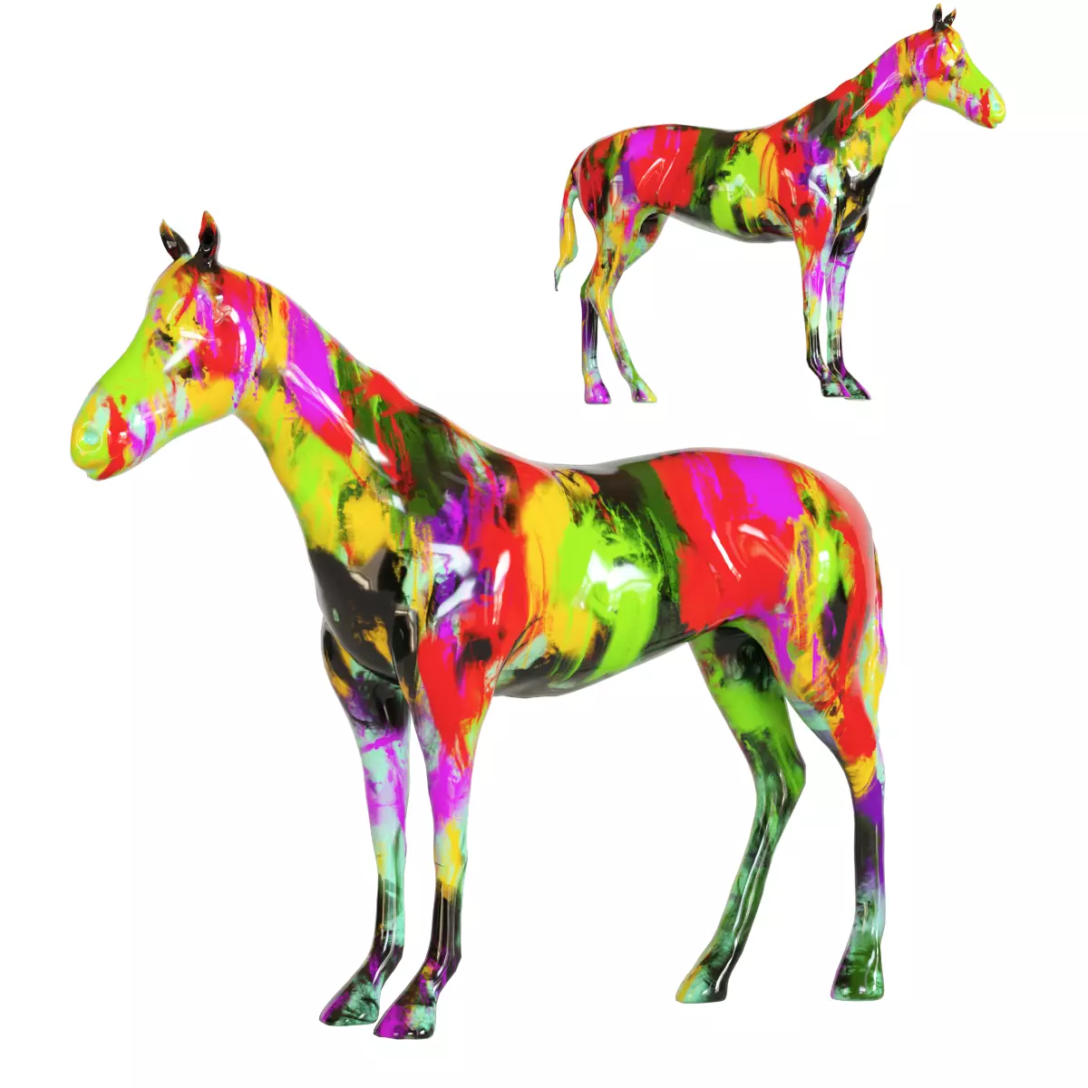  Horse colore 3D model_0