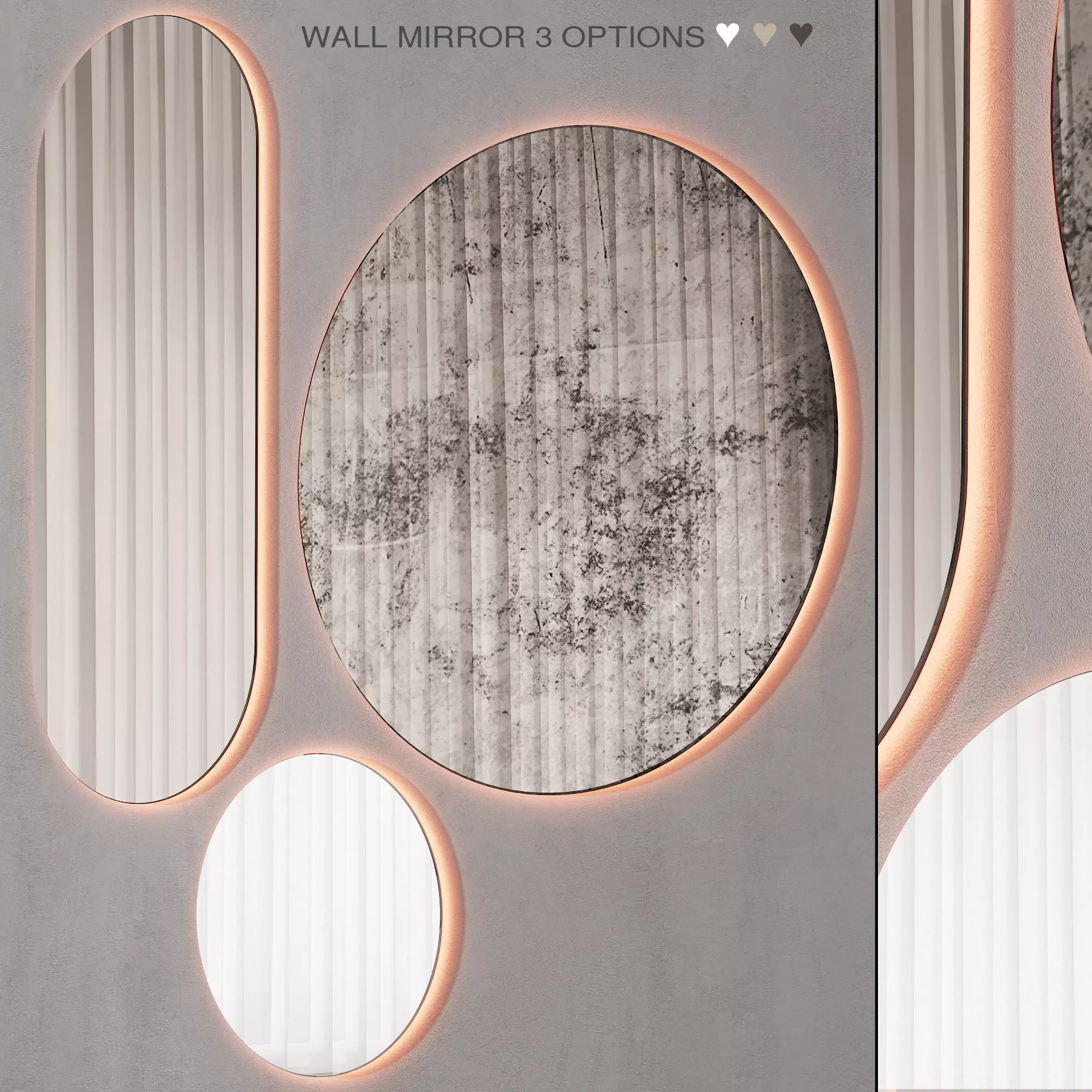 215 inbani strato round and oval mirror by NORM architects 00 3D model