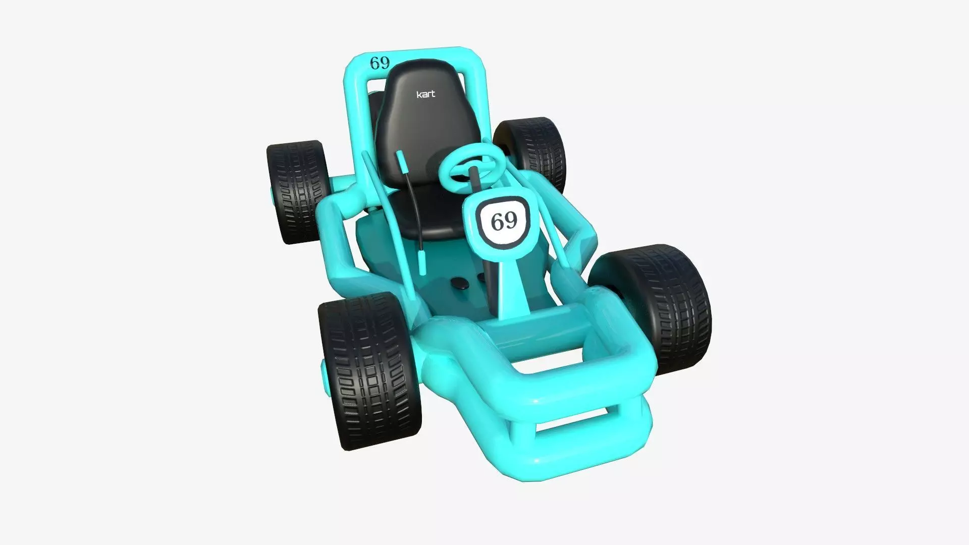 Cartoon Kart H10 Light Blue - Vehicle Racing Design Low-poly 3D model_0
