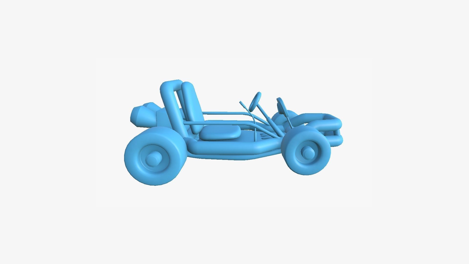 Cartoon Kart H10 Light Blue - Vehicle Racing Design Low-poly 3D model_8
