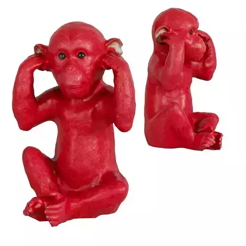  Money Box Monkey Kikazaru Red