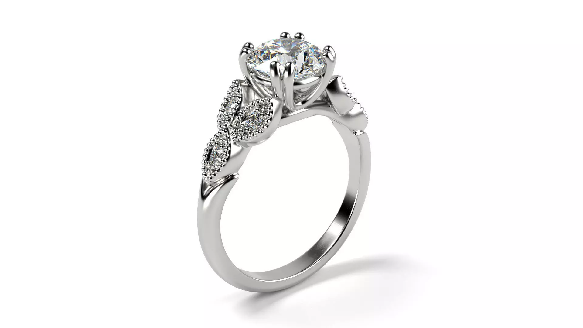 Floral Style Vintage Ring All Sizes 3D print model