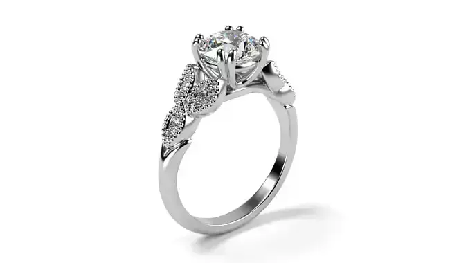 Floral Style Vintage Ring All Sizes 3D print model