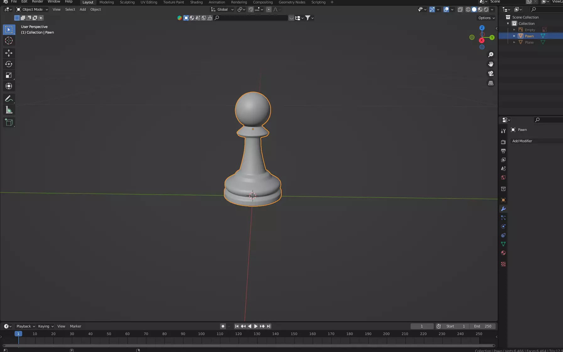 Chess Pawn 3D model_0