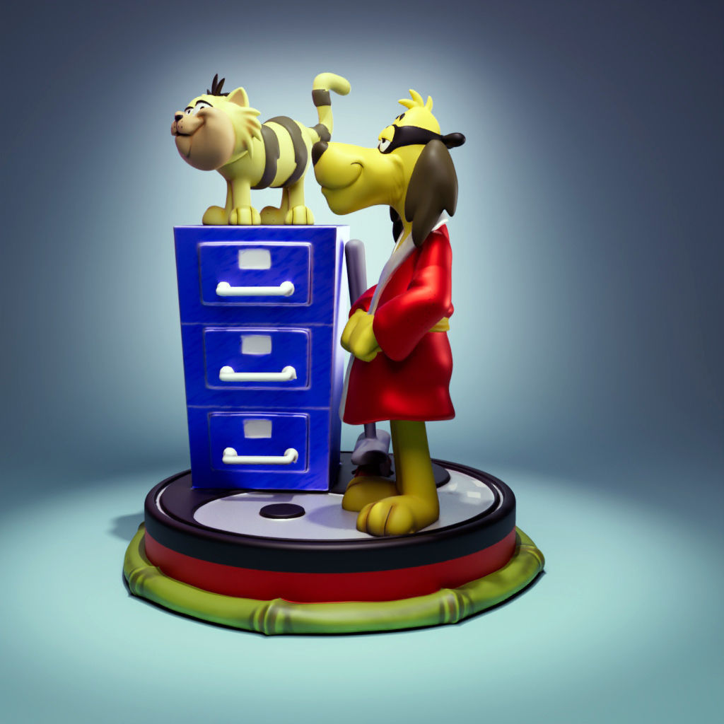 Hong Kong Phooey and Spot 3D print model_1