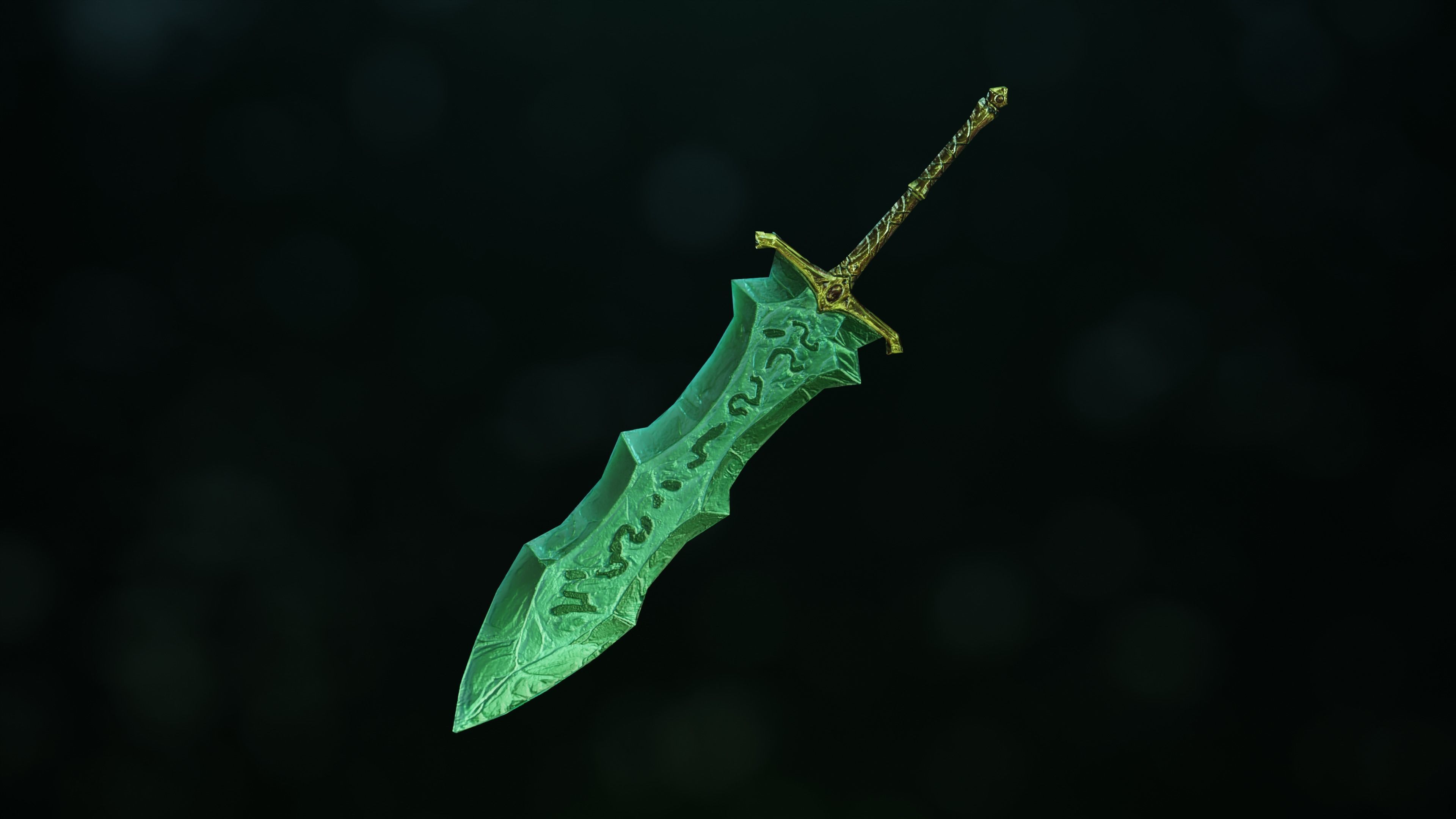 A set of three popular weapons Free low-poly 3D model_3