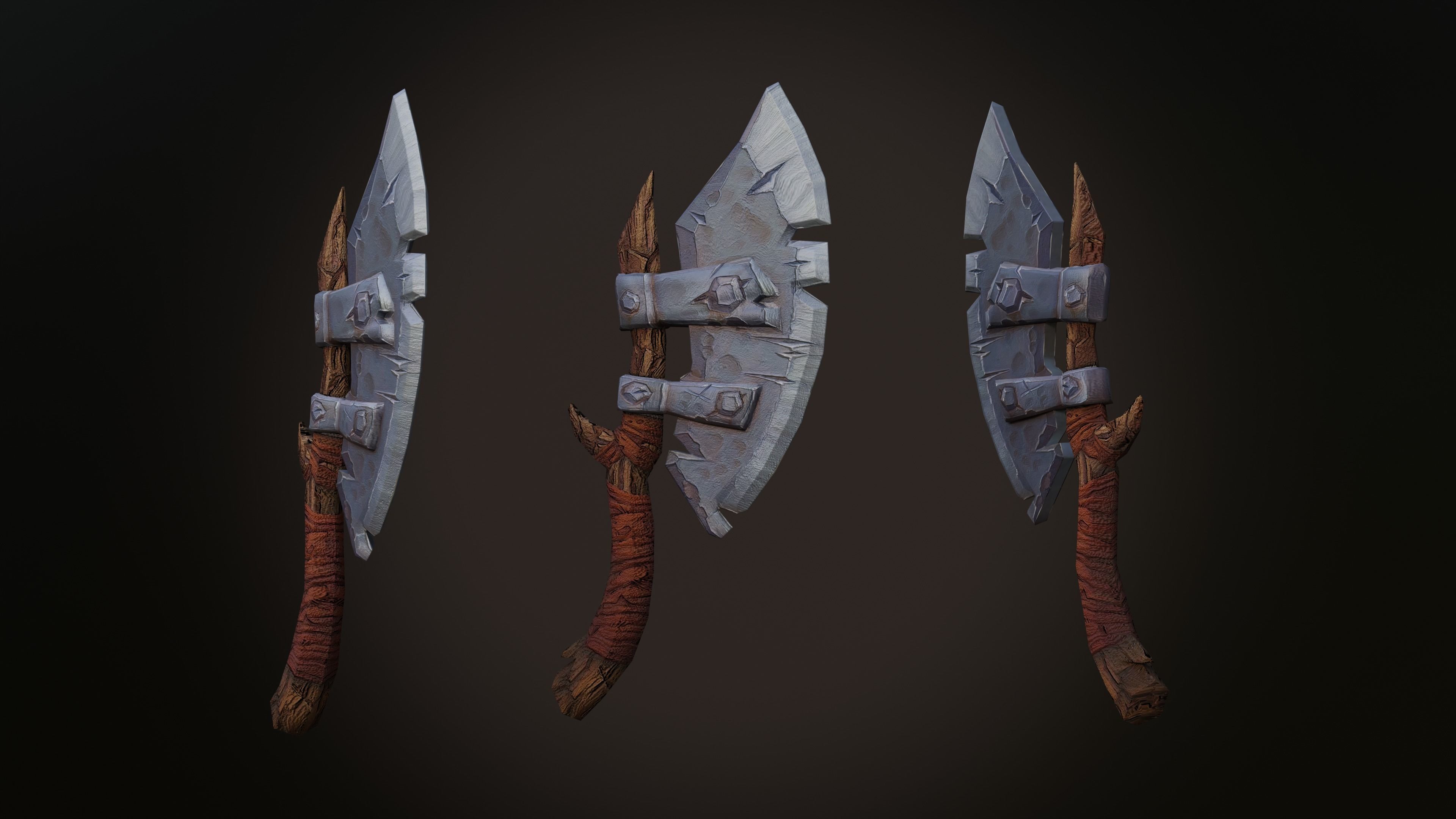 A set of three popular weapons Free low-poly 3D model_4