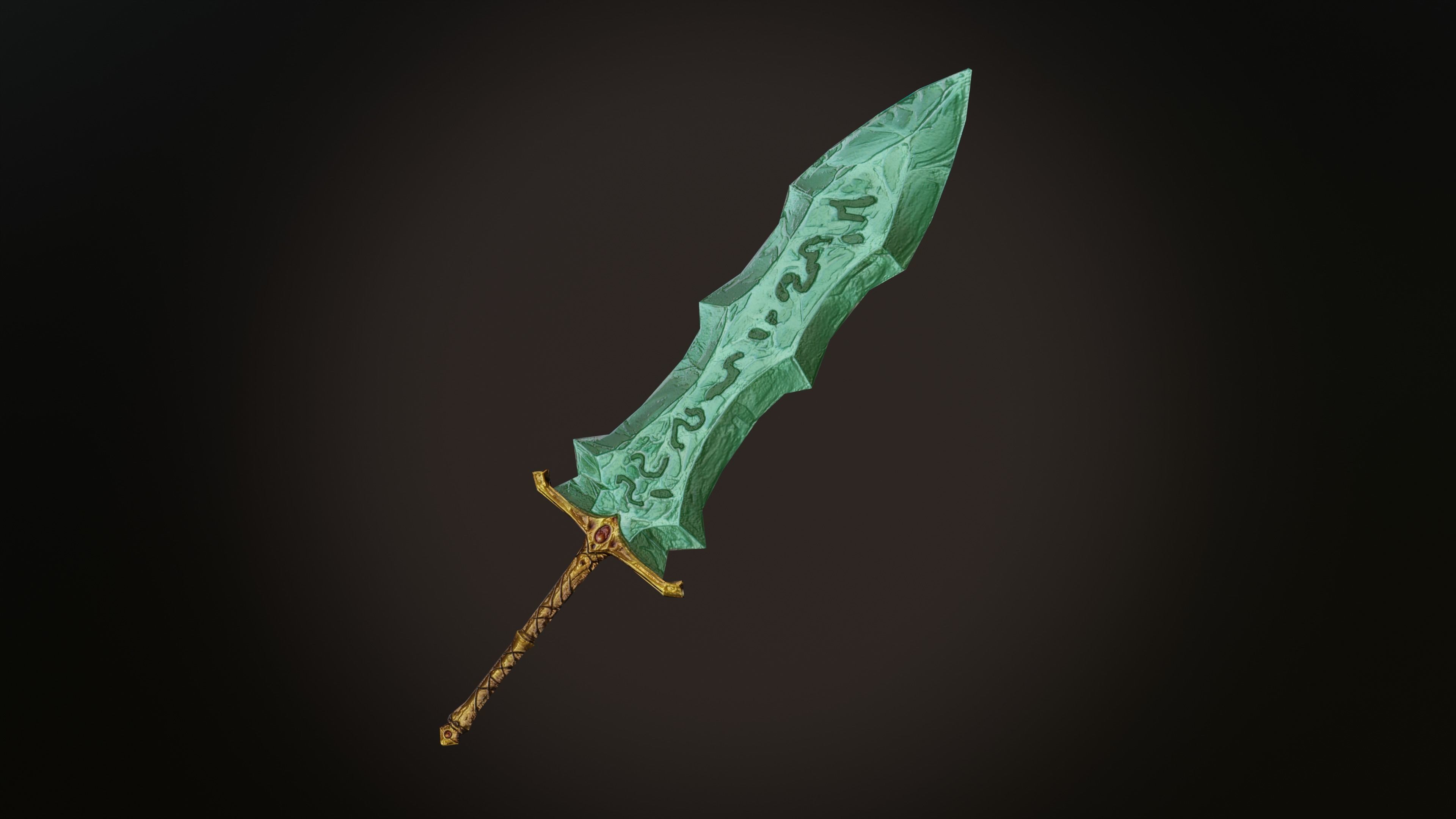 A set of three popular weapons Free low-poly 3D model_9