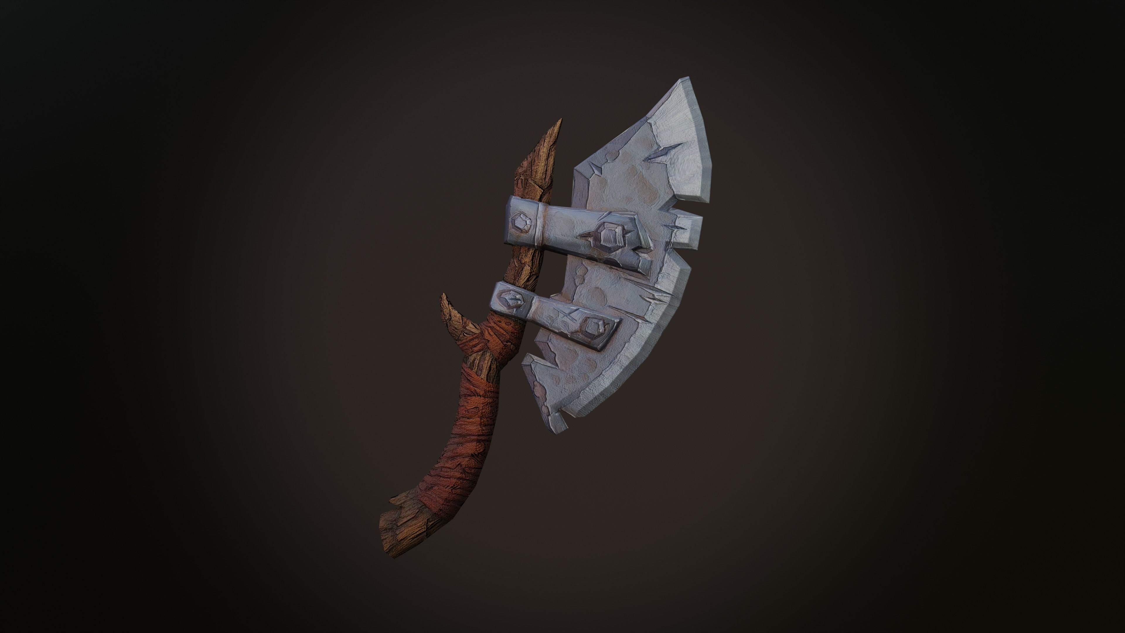 A set of three popular weapons Free low-poly 3D model_8