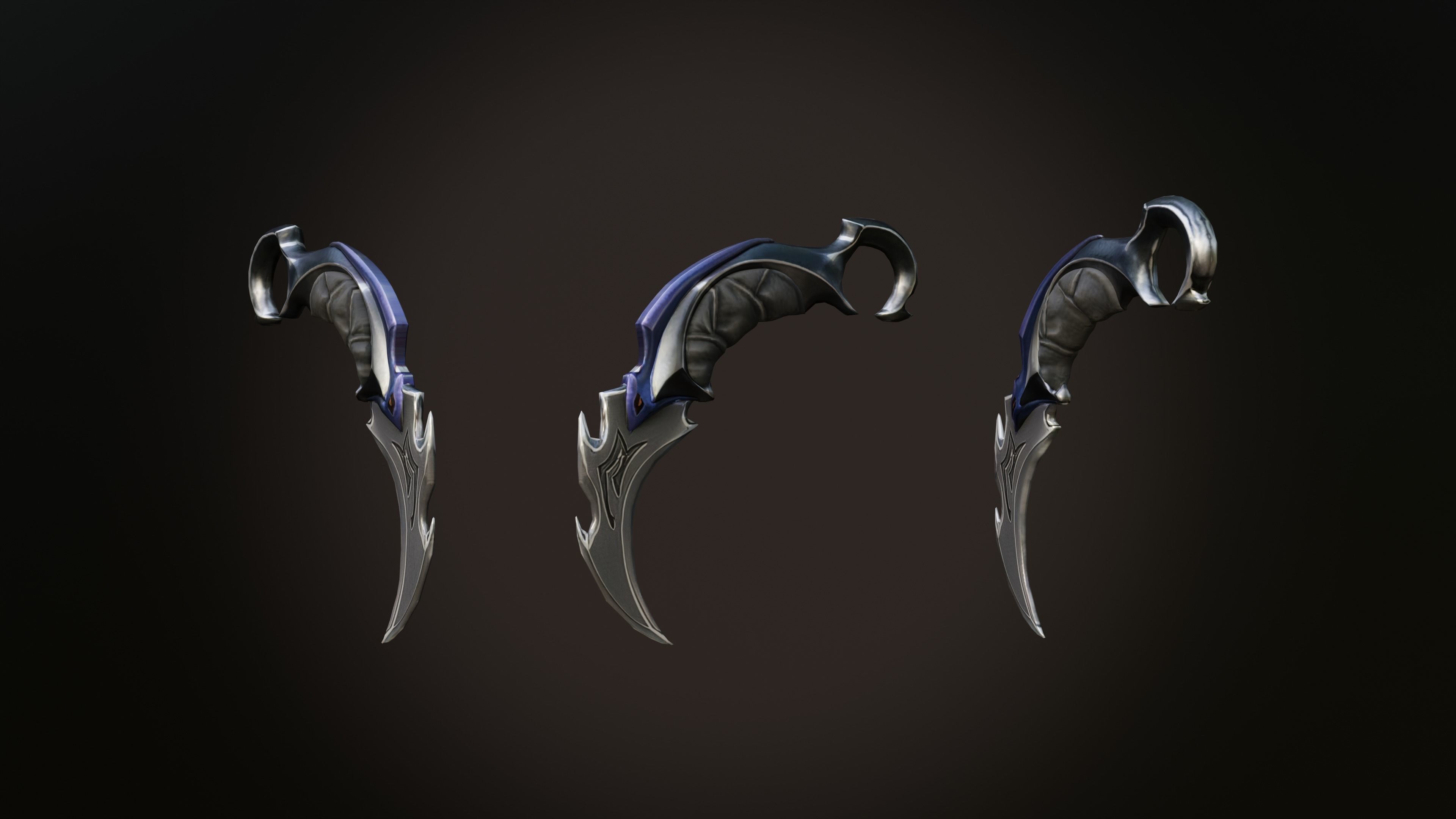 A set of three popular weapons Free low-poly 3D model_6