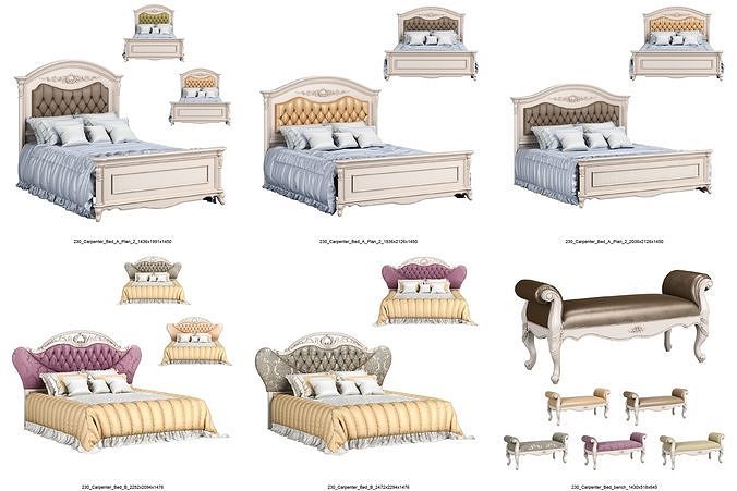 230 Carpenter Set of 96 Furniture Items 3D Model Pack 3