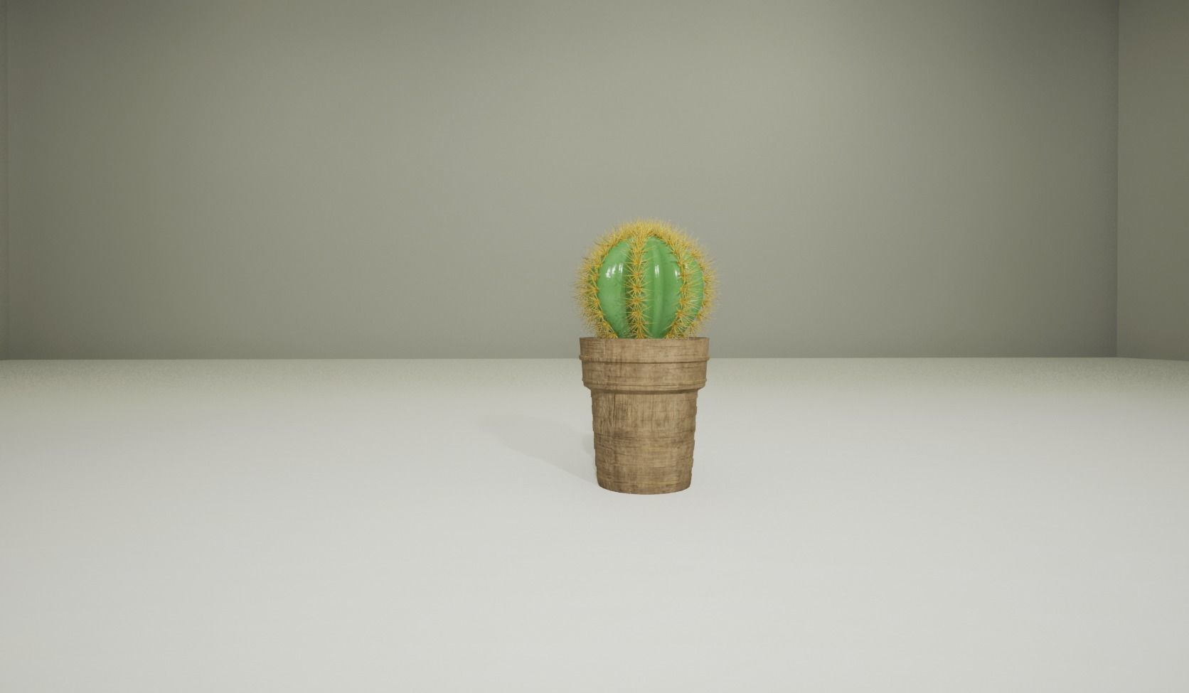 Cactus Plant in a wooden Pt 3D model 3D model_2