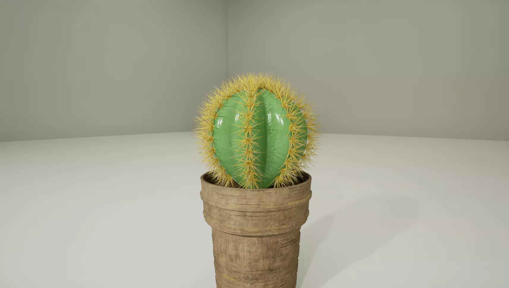 Cactus Plant in a wooden Pt 3D model 3D model_0