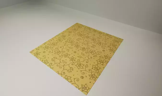 Machine Made Yellow Carpet 3D model