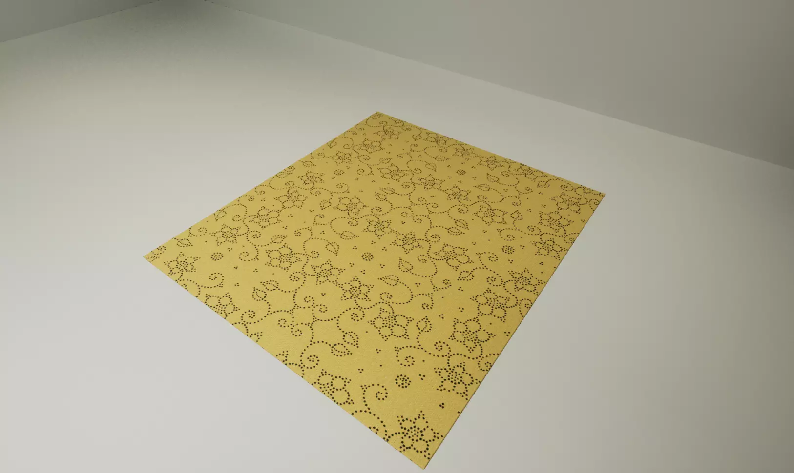 Machine Made Yellow Carpet 3D model 3D model_0