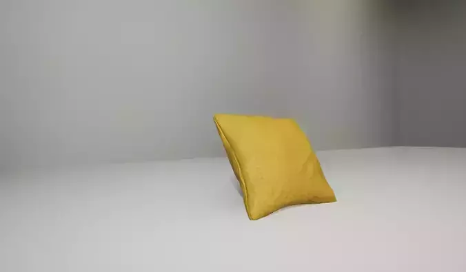 Yellow Canvas Cushion 3D model