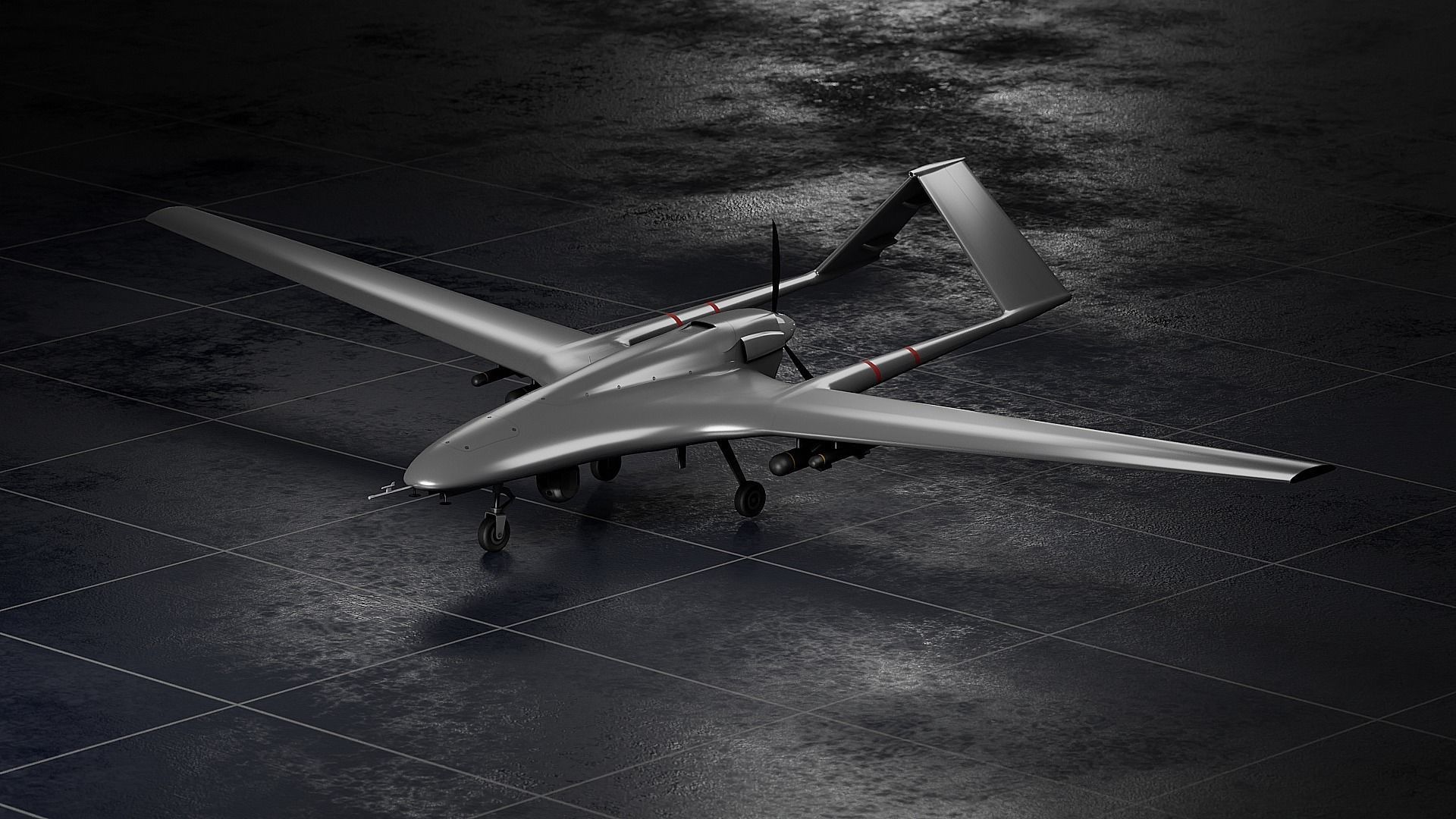 Bayraktar TB2 Low-poly 3D model_4