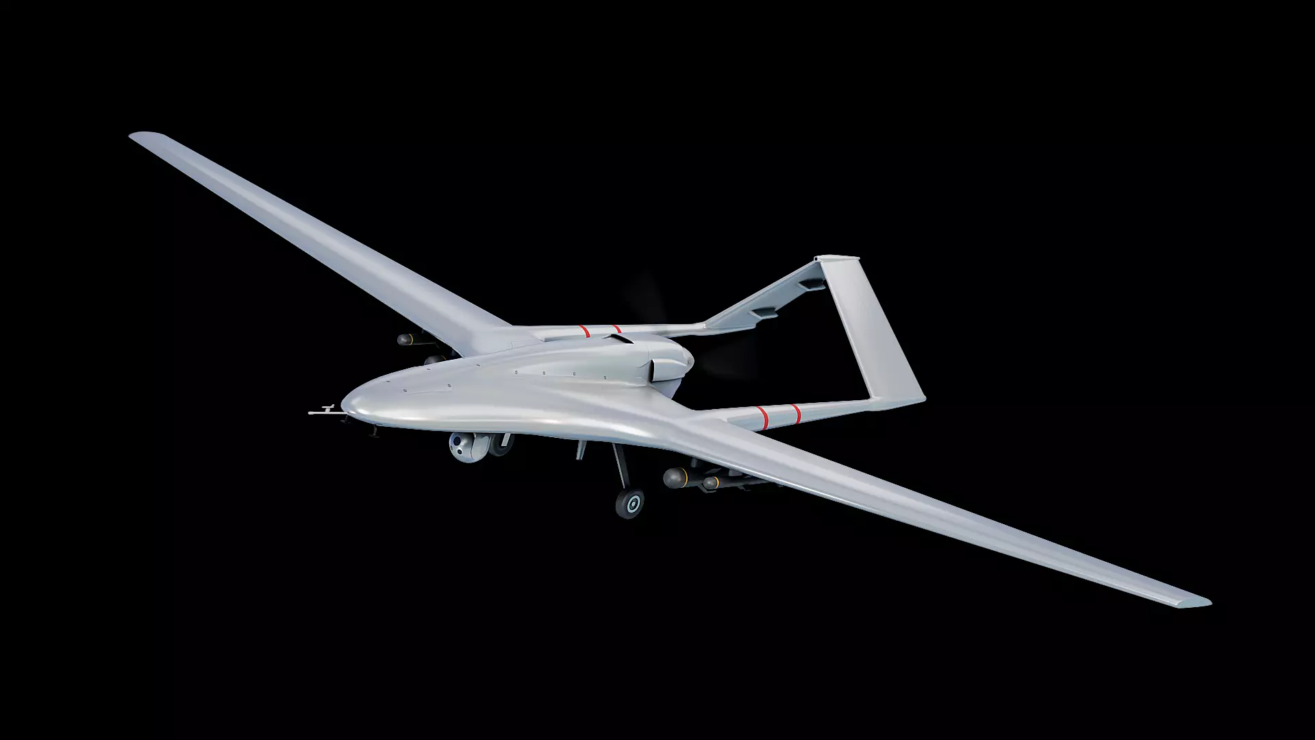 Bayraktar TB2 Low-poly 3D model_0