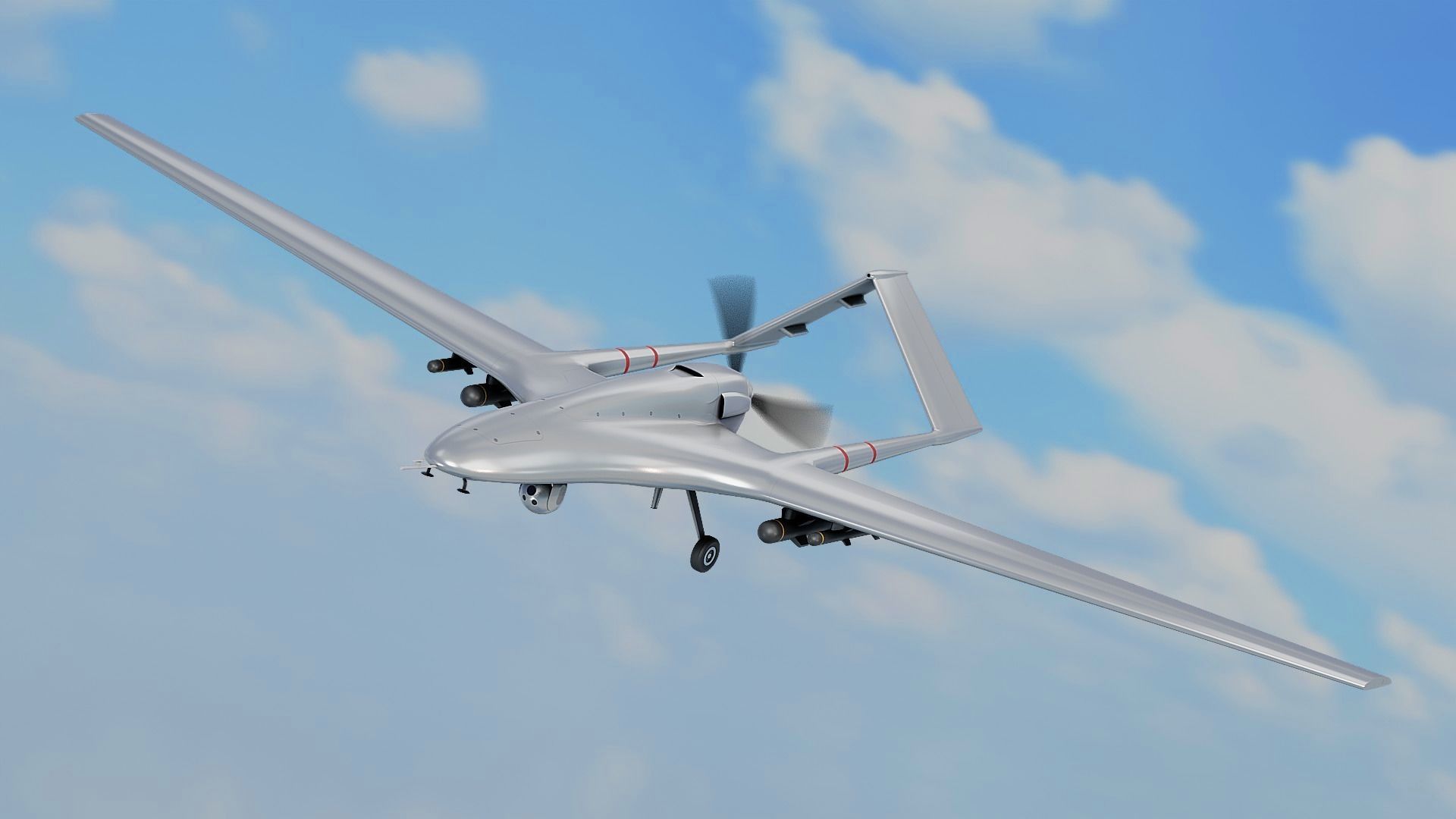 Bayraktar TB2 Low-poly 3D model_2