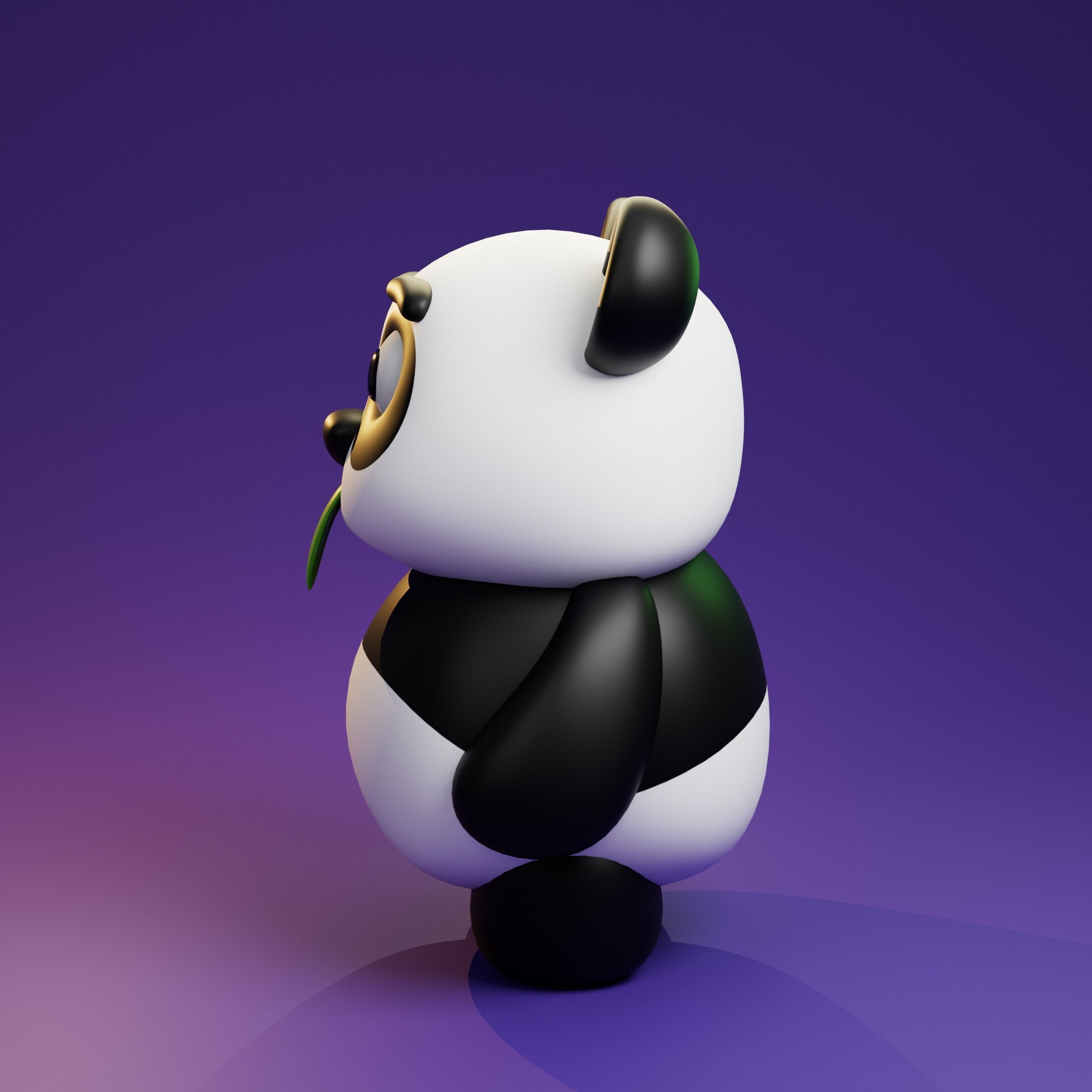PANDA CARTON STYLISED 3D model_2