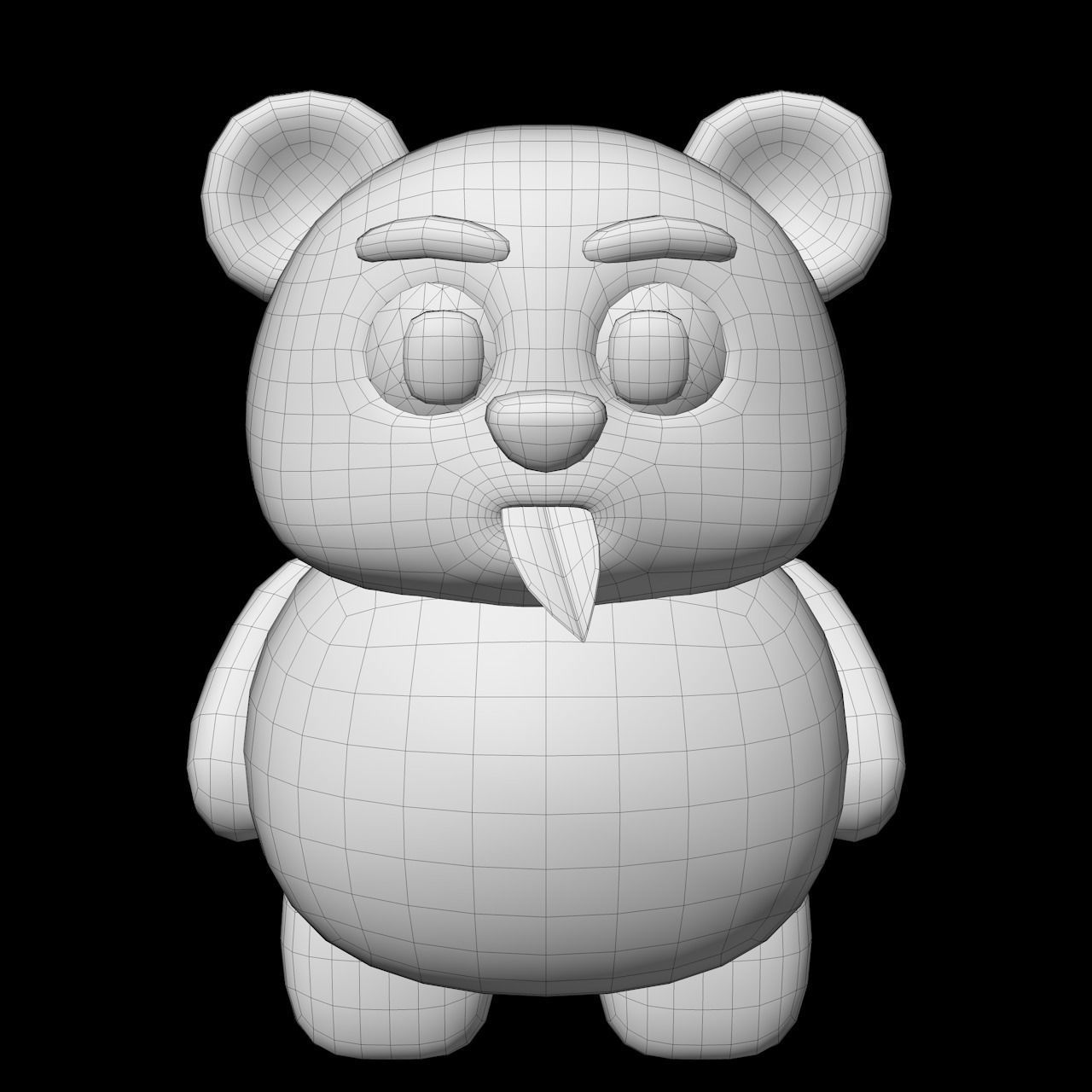PANDA CARTON STYLISED 3D model_5