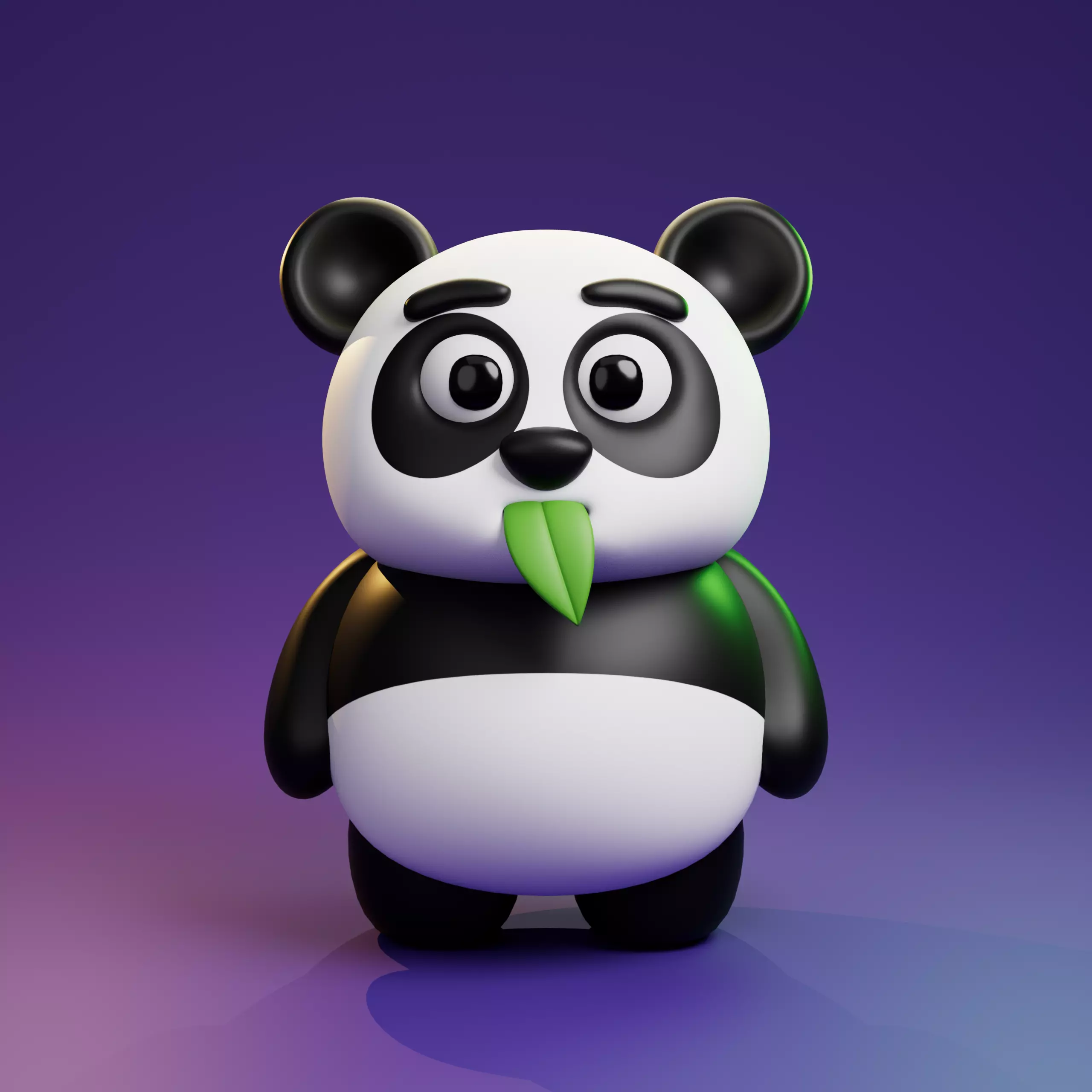 PANDA CARTON STYLISED 3D model_0