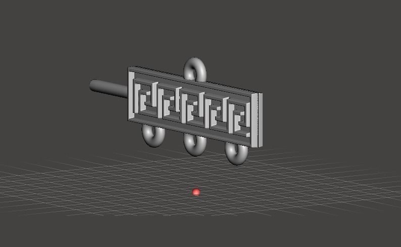 Meander Greek Key Earrings 3D print model_1