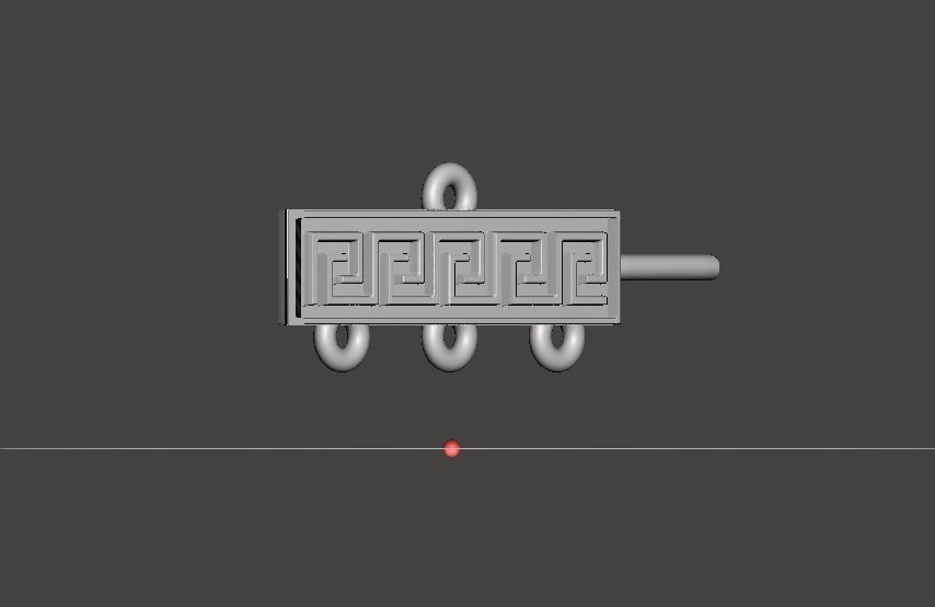 Meander Greek Key Earrings 3D print model_3