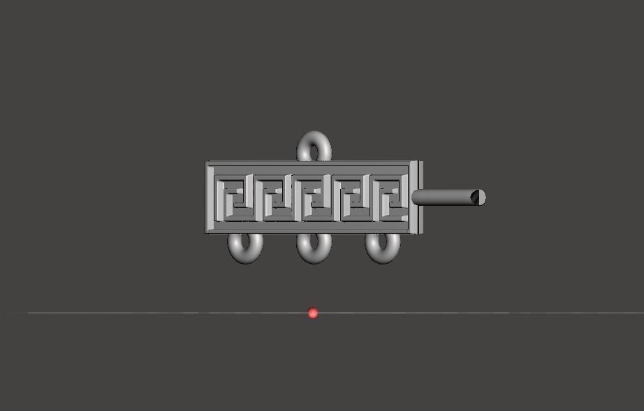 Meander Greek Key Earrings 3D print model_5