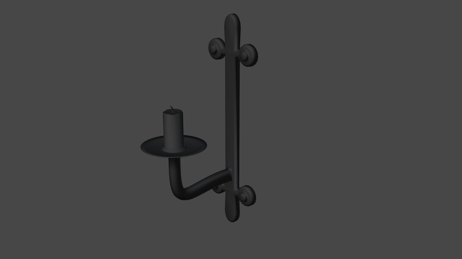 Game ready simple low poly wall candle stick holder Low-poly 3D model_8