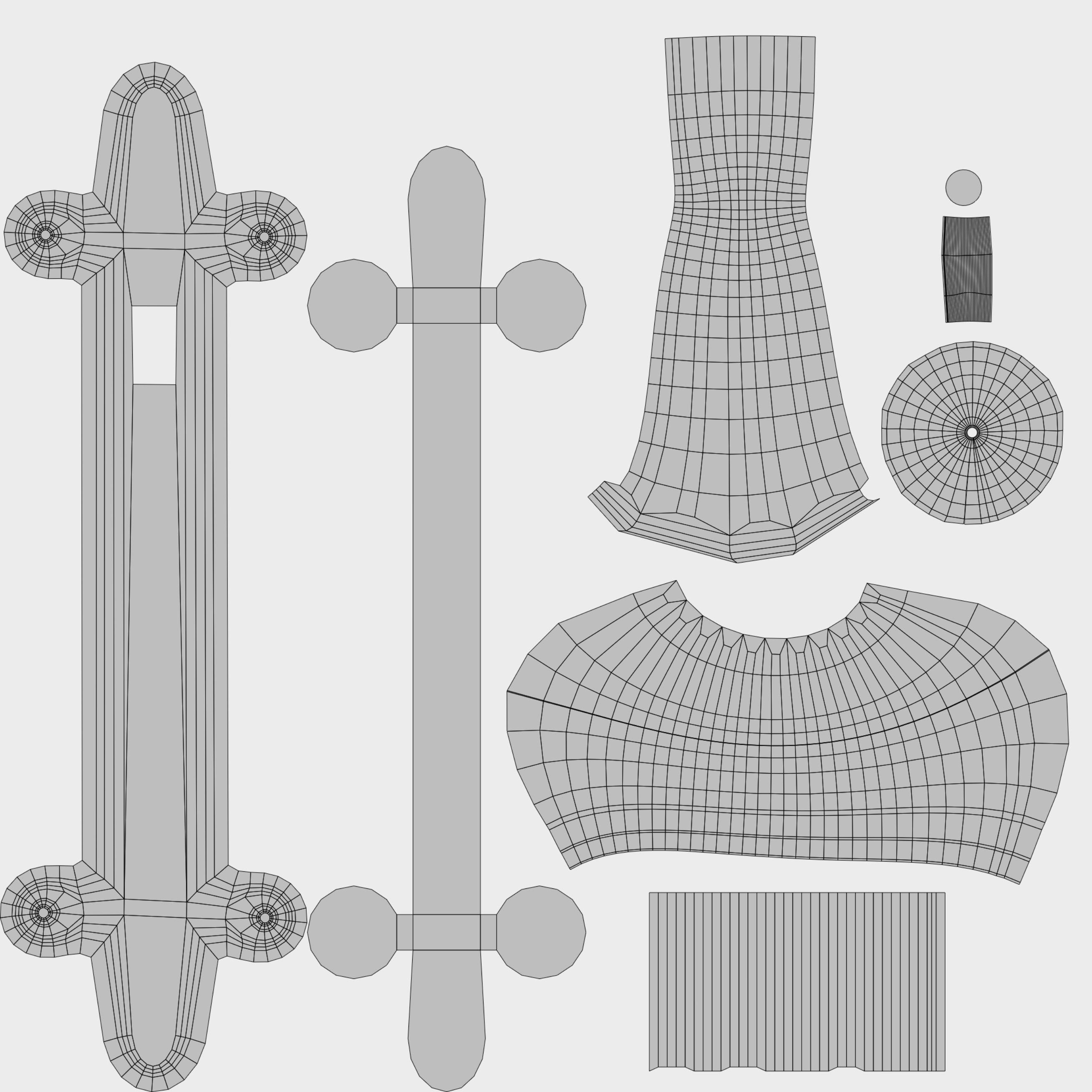 Game ready simple low poly wall candle stick holder Low-poly 3D model_10