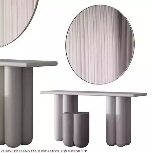 222 vanity dressing table 02 minimal round edges 01 3D model