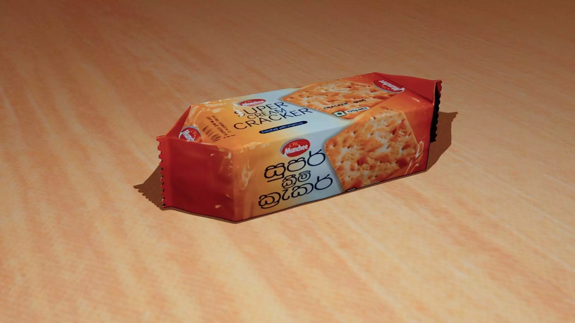 Cream Cracker Biscuit Packet Free low-poly 3D model