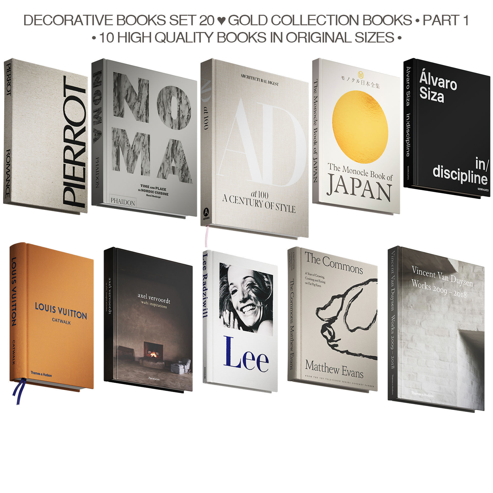 211 decorative books set 20 gold collection PART 1 3D model_1