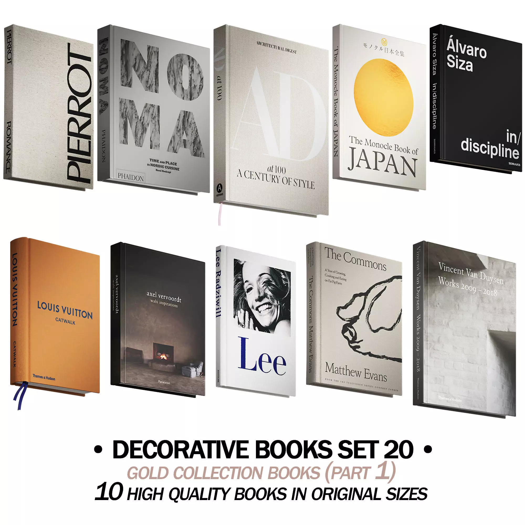 211 decorative books set 20 gold collection PART 1 3D model_0