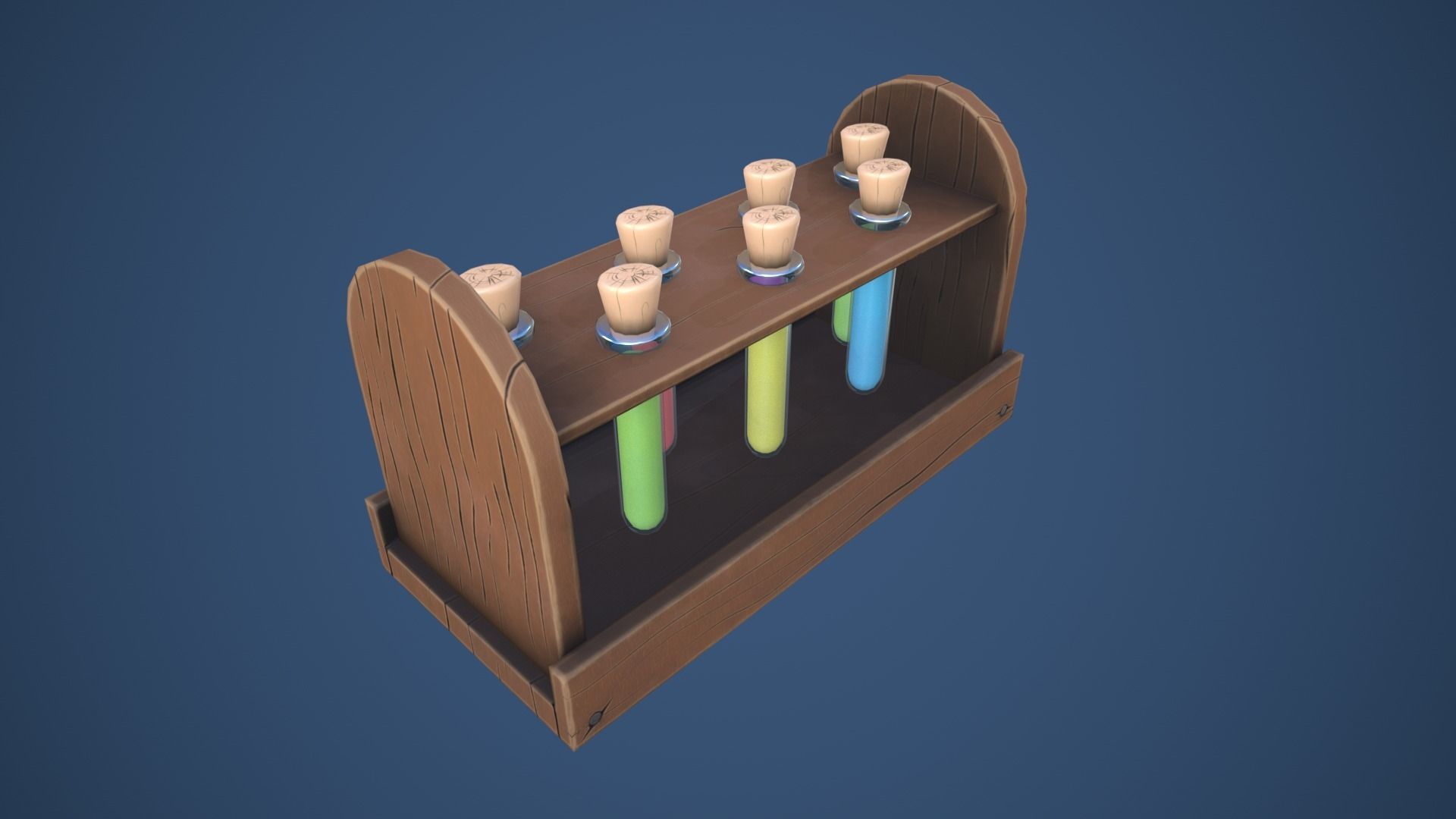 Stylized Alchemy Potion Rack Low-poly 3D model_9