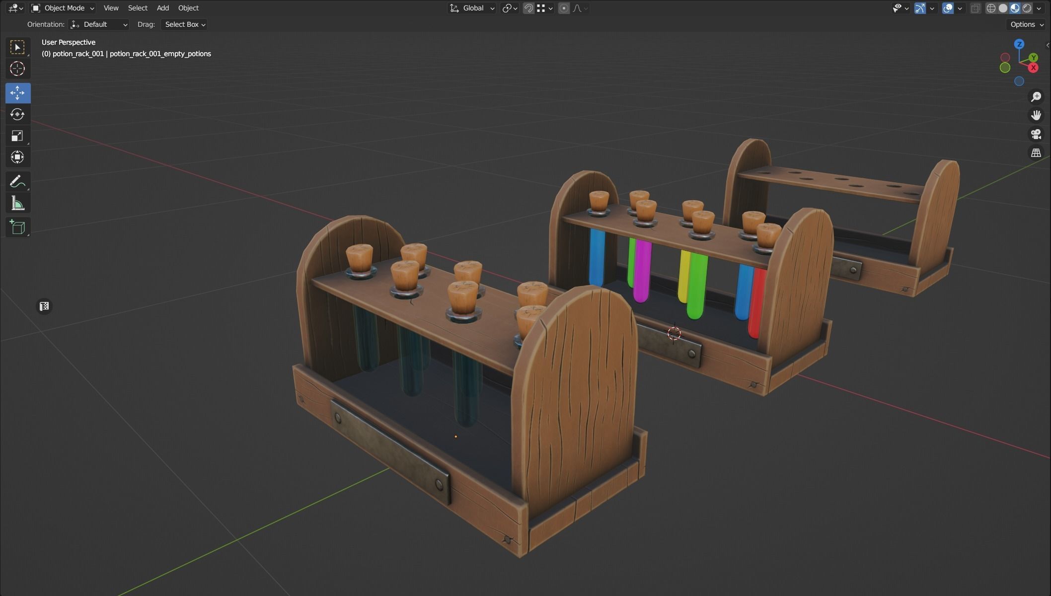 Stylized Alchemy Potion Rack Low-poly 3D model_11