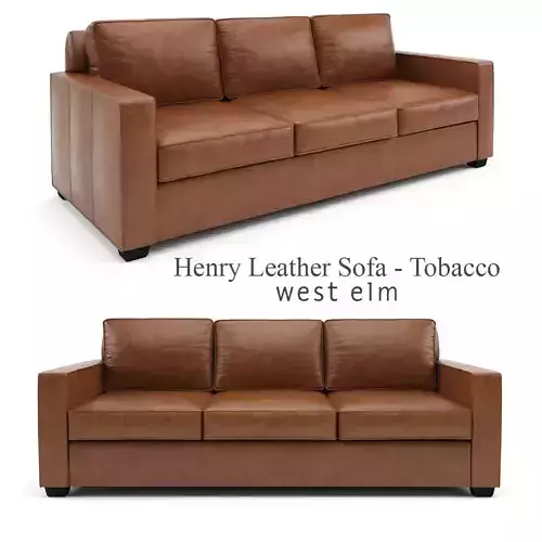 West Elm Henry Leather Sofa - Tobacco