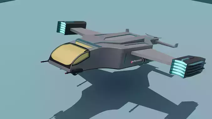 Low-poly Military Aircraft 3D model - VTOL 