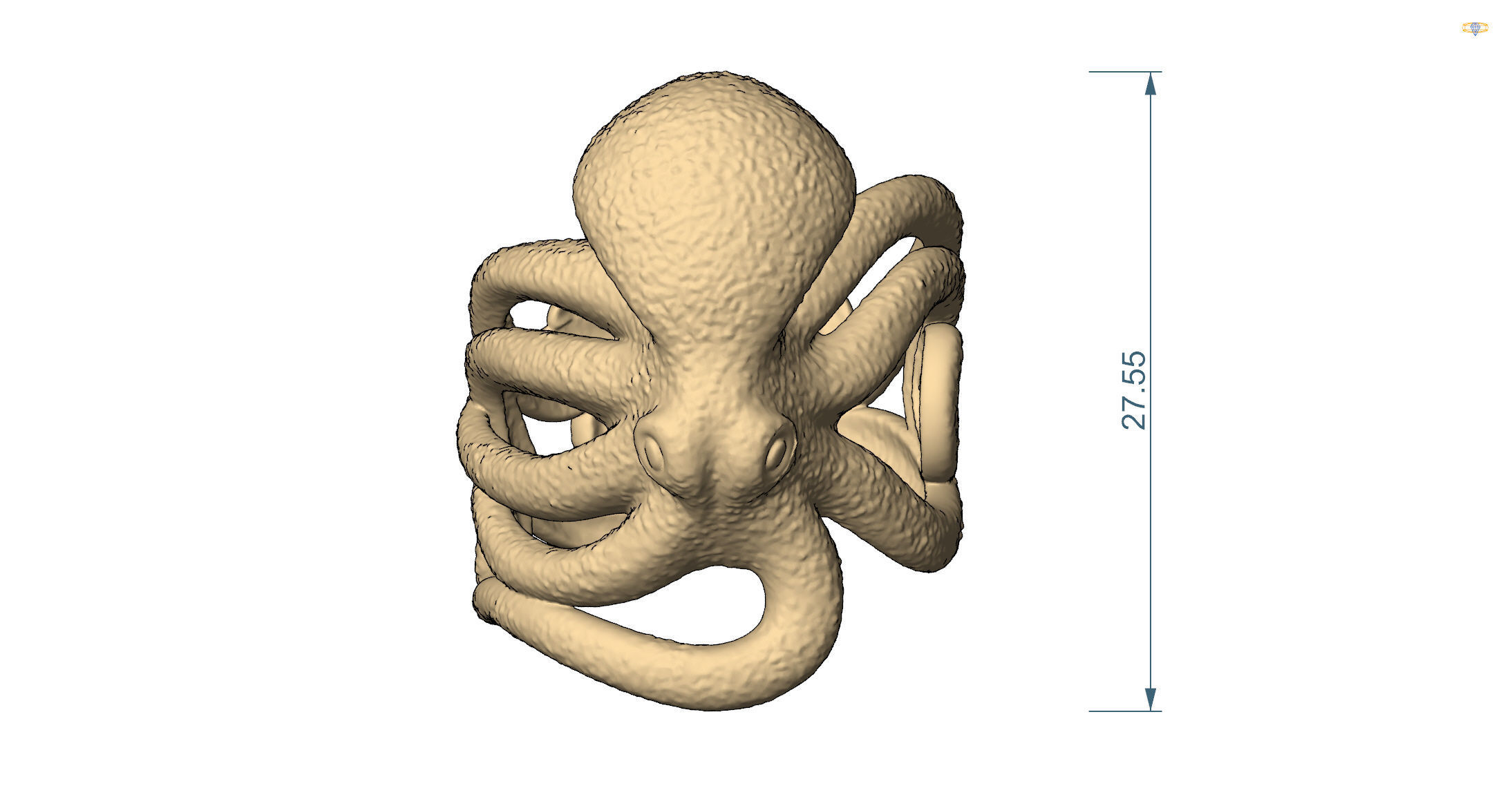 ring octopus 3D print model_5