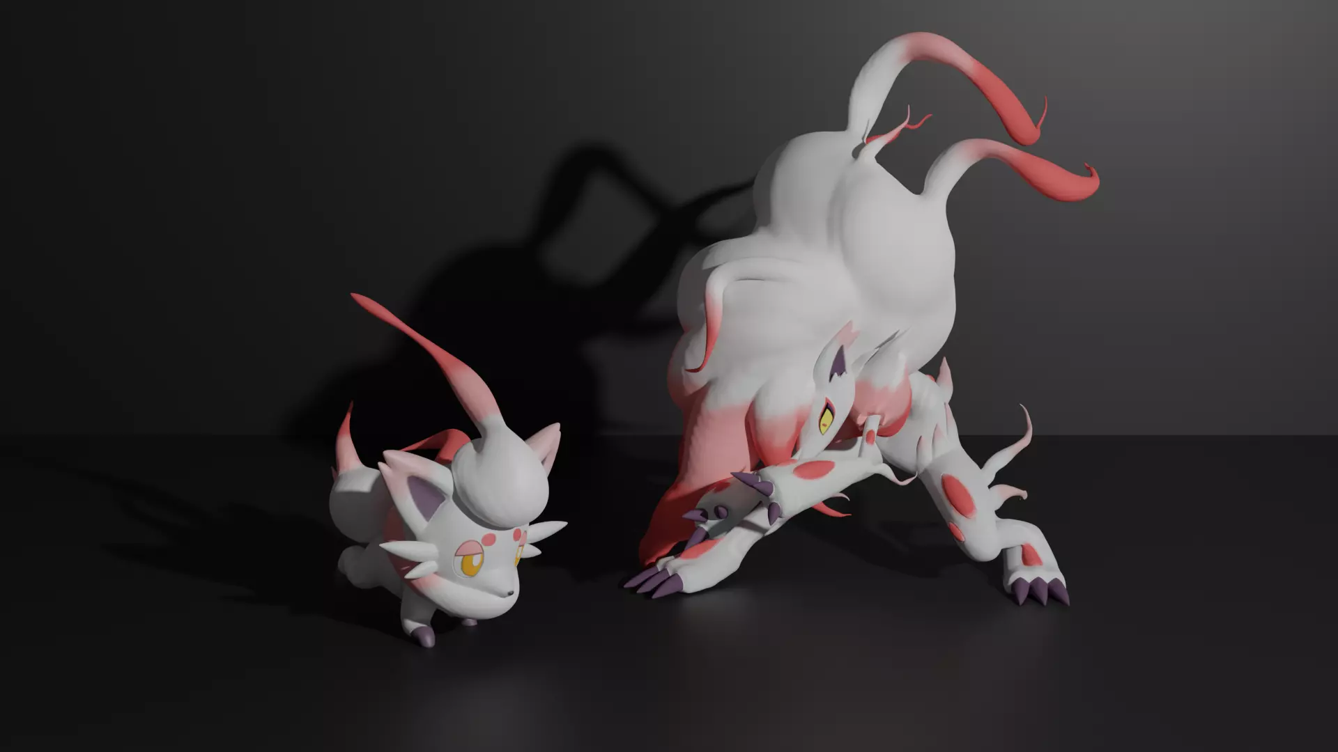 Hisuian Zorua and Zoroark 3D print model 3D print model_0