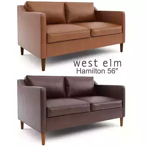 West Elm Hamilton Leather Sofa 56