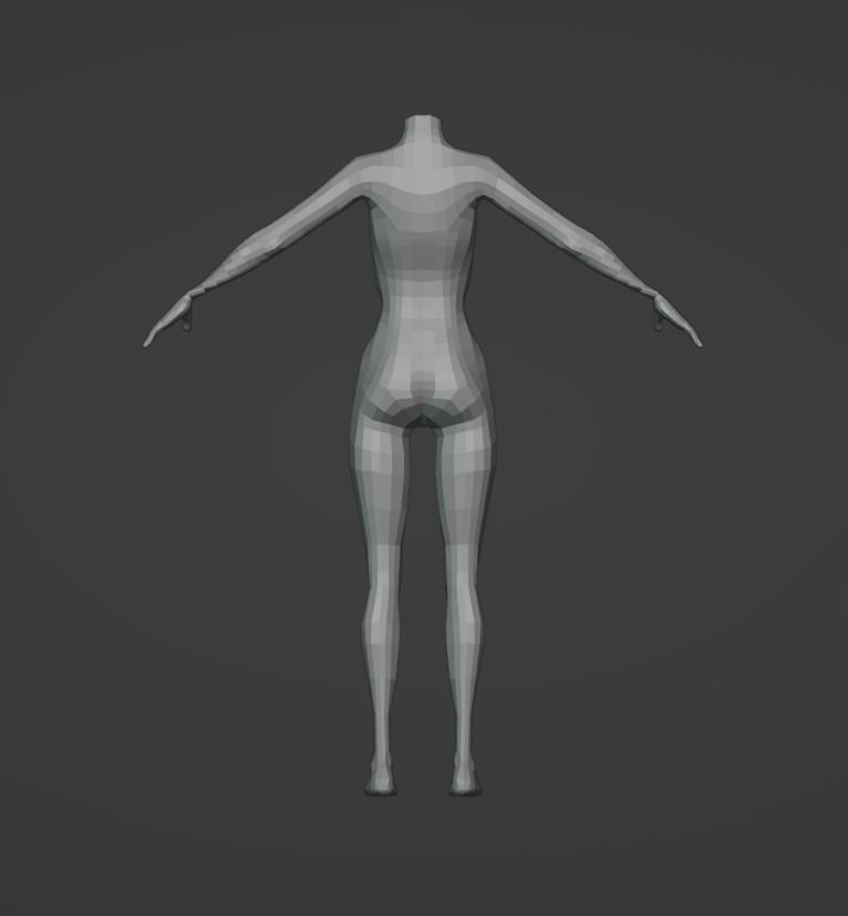 Female body low poly Low-poly 3D model_3