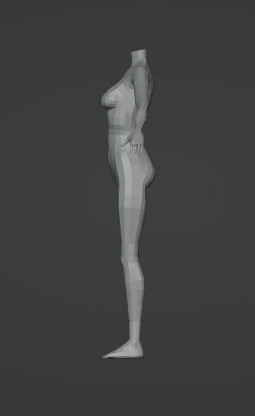 Female body low poly Low-poly 3D model_2