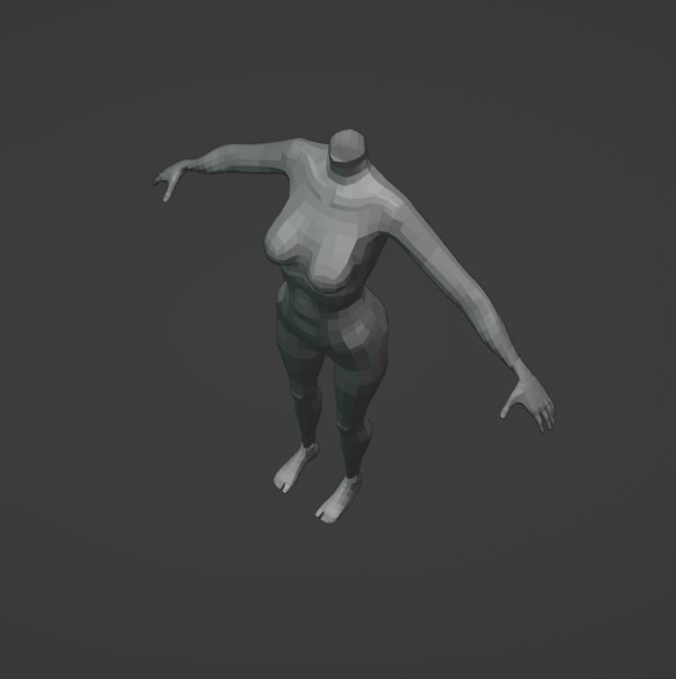 Female body low poly Low-poly 3D model_4