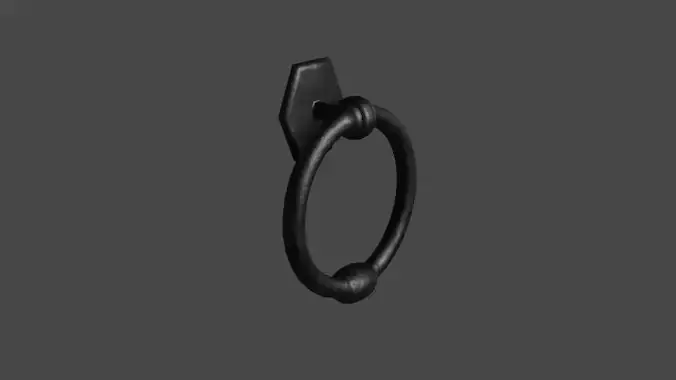 Game ready low poly iron door knocker
