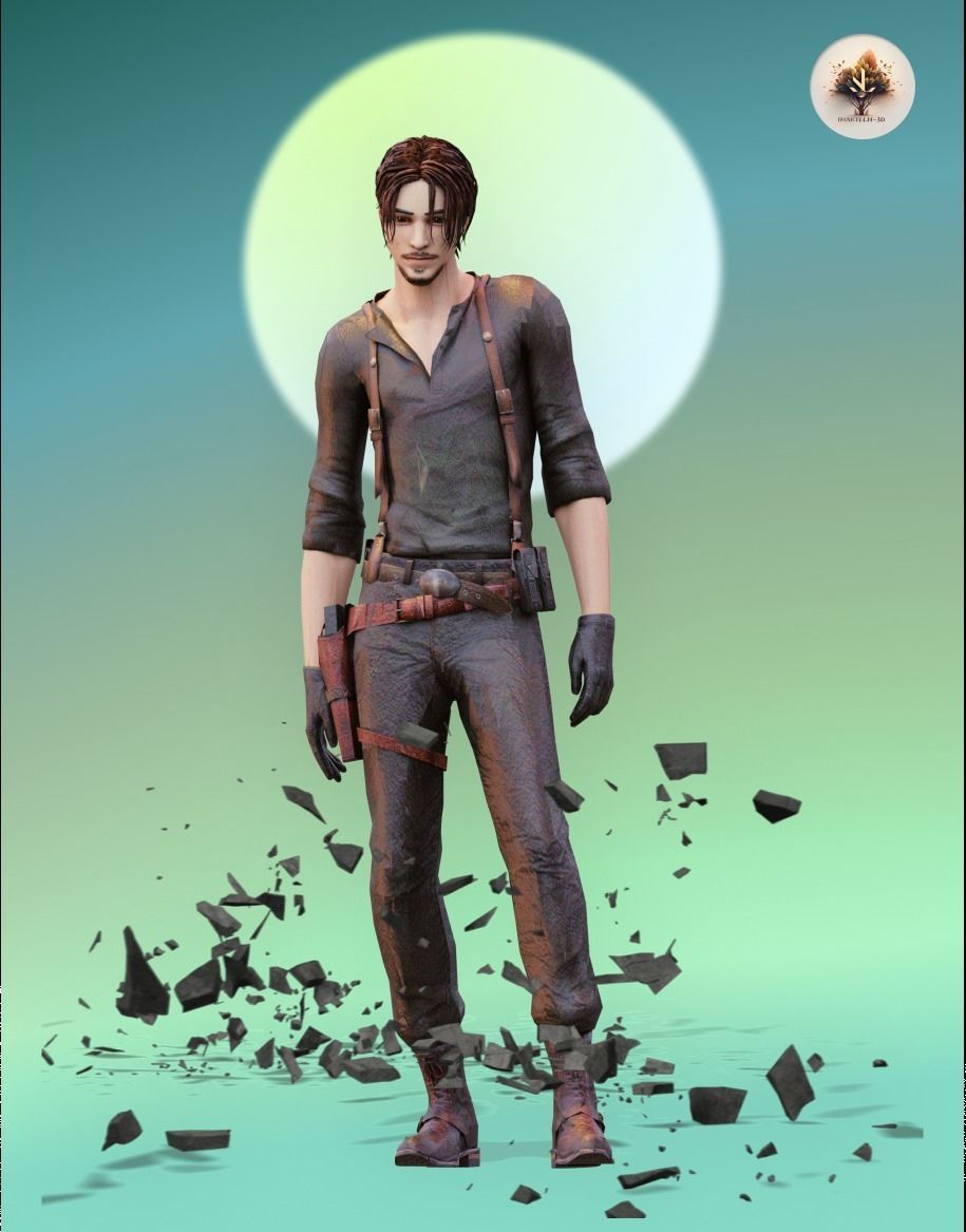 Dynamic 3D Man Character Model Low Poly Fully Rigged  Low-poly 3D model_2