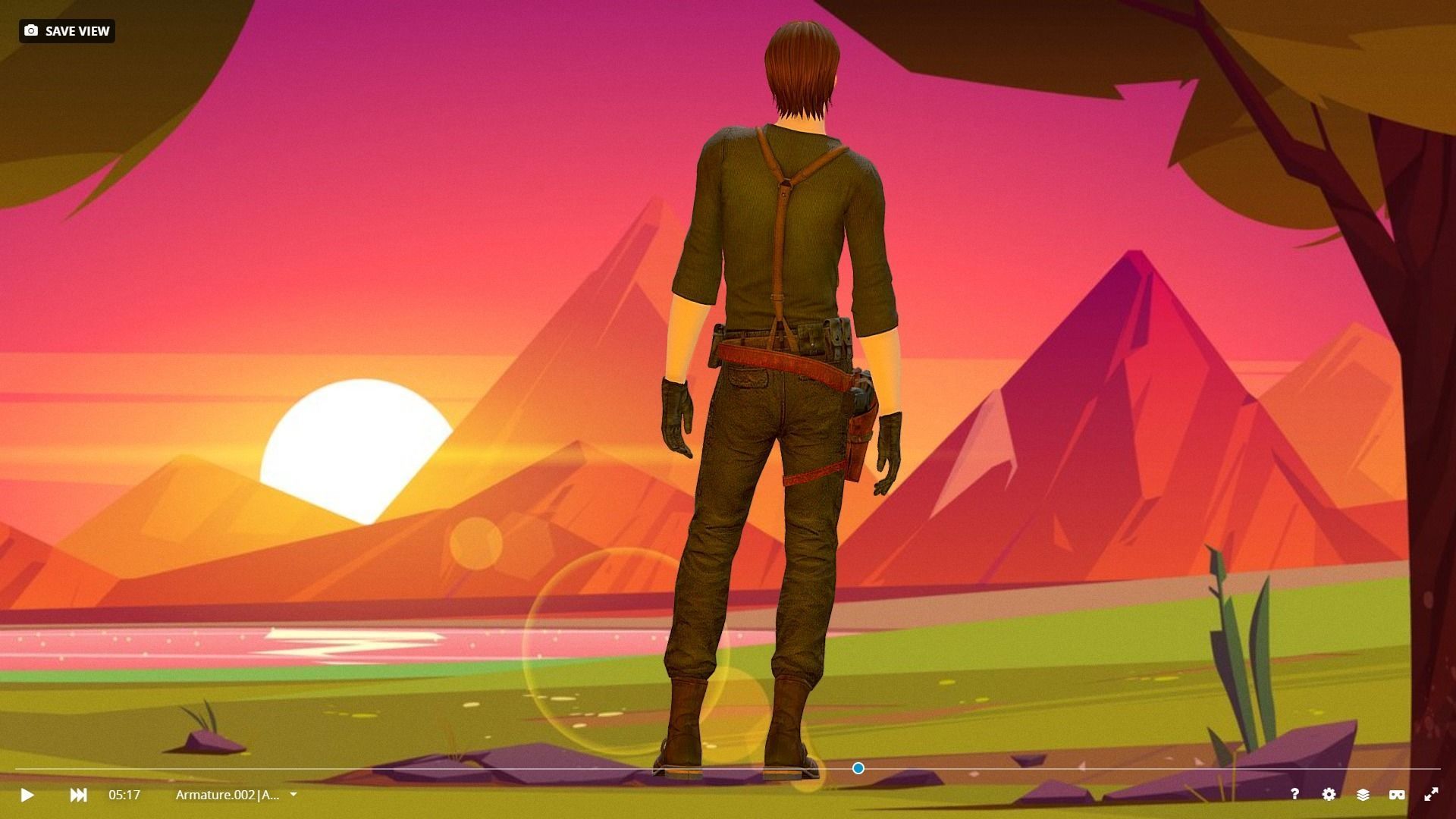 Dynamic 3D Man Character Model Low Poly Fully Rigged  Low-poly 3D model_31