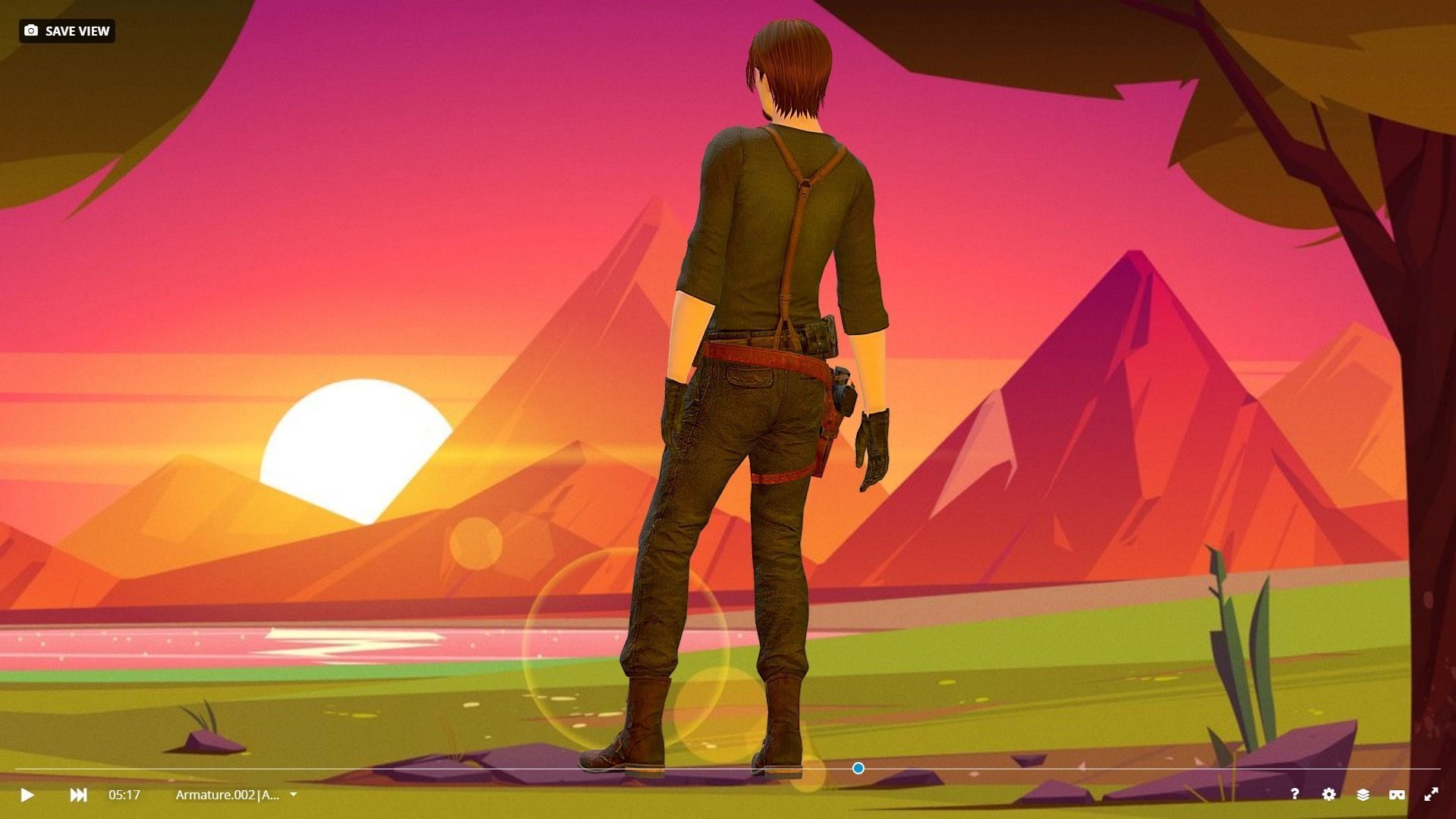 Dynamic 3D Man Character Model Low Poly Fully Rigged  Low-poly 3D model_32