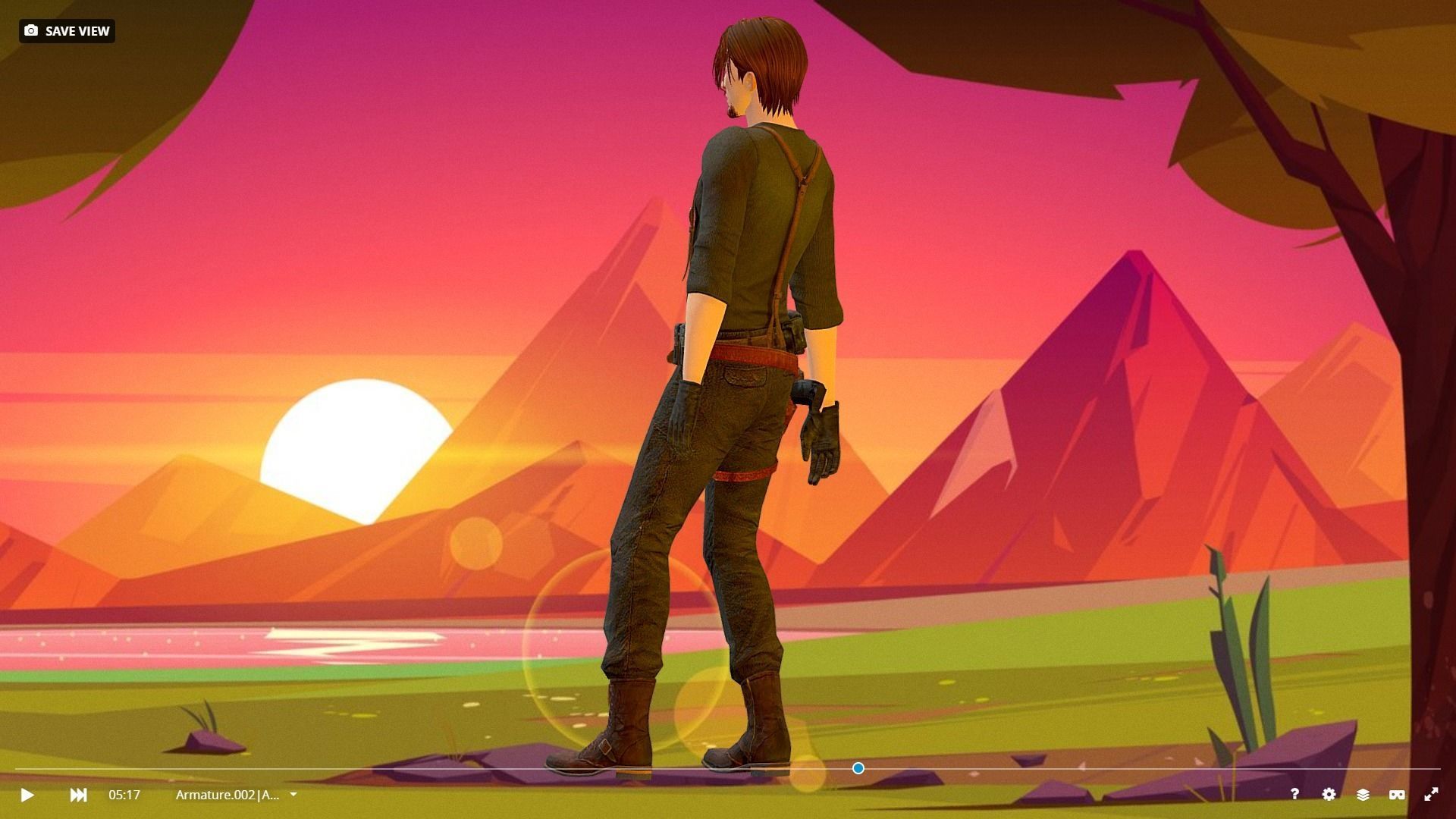 Dynamic 3D Man Character Model Low Poly Fully Rigged  Low-poly 3D model_30